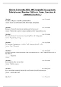 Liberty University BUSI 409 Nonprofit Management: Principles and Practice: Midterm Exam. Questions & Answers (Graded A)