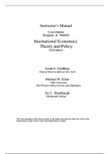 ECO 3020 & 301 Instruction Manual to accompany International Economics: Theory and Policy, Sixth Edition, Krugman and Obstfeld: University of Cape Town