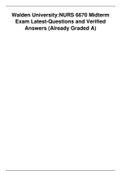 NURS 6670 Midterm Exam Latest-Questions and Verified Answers (Already Graded A)