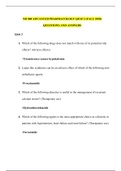 NR 508 ADVANCED PHARMACOLOGY QUIZ 2 (FALL 2020) QUESTIONS AND ANSWERS {100%}