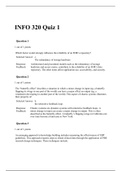 INFO 320 Quiz 1 (Version 2),  INFO 320 HEALTHCARE INFORMATICS, Verified Correct Answers,  Liberty university