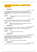 NURS 6650 FINAL EXAM 2 – QUESTION AND ANSWERS 2020.