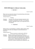 INFO 505 Quiz-2, Health Informatics – INFO 505, Liberty university, Already graded A