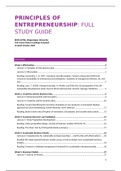 Principles of Entrepreneurship Lecture & Reading Notes 