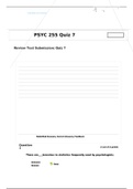 Liberty University : PSYC 255 Quiz 7 / PSYC255 Quiz 7 / PSYC 255 Review Test Submission Quiz 7 (2 NEW Versions, 2019/20)(Verified answers, Download to score A)