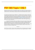 PSY 565 Topic 1 DQ 1