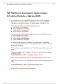 NR 704 Week 3 Assignment: Epidemiologic Principles Worksheet (Spring 2020)