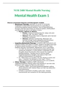 NUR2488 / NUR 2488 Mental Health Nursing; Mental Health Exam 1 LATEST STUDY GUIDE