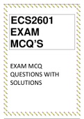 ECS2601, MNM2605, AUI2601 POSSIBLE EXAM QUESTIONS WITH ANSWERS