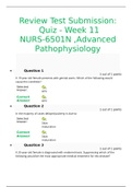 NURS6501N / NURS 6501N, Advanced Pathophysiology FINAL EXAM graded A latest 