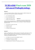 NURS 6560 / NURS6560 Latest  Final exam 2020 Advanced Pathophysiology 