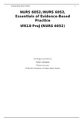 NURS 6052, Essentials of Evidence-Based Practice Oral Hygiene and Infection NURS 6052, Essentials of Evidence-Based Practice