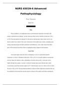 NURS 6501N-6 Advanced Pathophysiology Week 3 Discussion