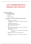 ATI COMPREHENSIVE PREDICTOR MED-SURG ( 6 Versions ) / ATI Med Surg Practice Assessment | LATEST, 2020/2021 
