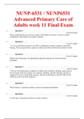 NUNP-6531 / NUNP6531 Advanced Primary Care of Adults week 11 Final Exam Questions