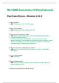 NUR2063 / NUR 2063: Essentials of Pathophysiology Final Exam Review Modules 4 / 5 / 6 (2020/2021) Rasmussen College 