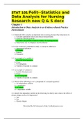 STAT 101 Polit--Statistics and Data Analysis for Nursing Research new Q & S docx 