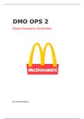 DMO OPS 2 - MCDONALD'S CASE COMPANY OVERVIEW
