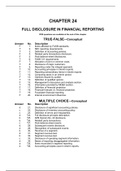Test Bank CHAPTER 24 FULL DISCLOSURE IN FINANCIAL REPORTING