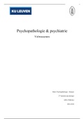 Samenvatting psychopathologie en psychiatrie (deel volwassenen) 