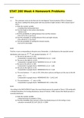 STAT 200 Week 4 Homework Problems / STAT200 Week 4 Homework Problems : Questions & Answers (NEW, 2020)(Verified answers, Download to score A)