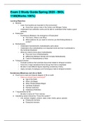  Exam 2 Study Guide Spring 2020 - BIOL 1108(Works 100%)