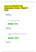 NURS 6501N Review Test Submission: Exam - Week 11 Final
