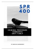 SPR 400 Study Unit 7 (Sentencing) Summaries