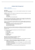 Samenvatting alle 12 artikelen voor Public Management 