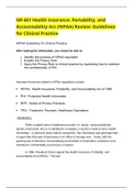 Chamberlain College of Nursing - NR 661 Health Insurance, Portability, and Accountability Act (HIPAA) Review: Guidelines for Clinical Practice