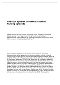 NR 506 Week 1 Graded Discussion Topic The Four Spheres of Political Action in Nursing (Dual Version)