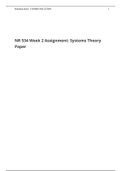 NR 534 Week 2 Assignment Systems Theory Paper|Healthcare Systems Management