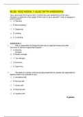 BUSI 1002 WEEK 1, 2 & 5 QUIZ QUESTIONS AND ANSWERS