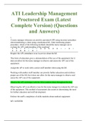 ATI Leadership Management Proctored Exam (Latest Completed Version) (Questions and Answers)