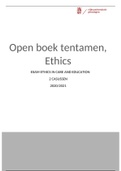 Open boek tentamen ethics in care and education, Master Orthopedagogiek, Rijksuniversiteit Groningen, 2020