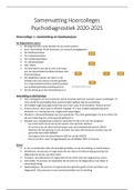 Samenvatting Hoorcolleges Psychodiagnostiek 2020-2021