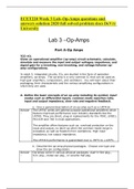 ECET220 Week 3 Lab–Op-Amps questions and answers solution 2020 full solved problem docs DeVry University