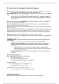 Aantekeningen - Economie van de Managementwetenschappen