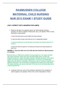 NUR2513 / NUR 2513 MATERNAL CHILD NURSING  EXAM 1 STUDY GUIDE latest version