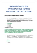 NUR2513 / NUR 2513 MATERNAL CHILD NURSING  EXAM 3 STUDY GUIDE latest version