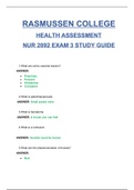 NUR 2092 HEALTH ASSESSMENT EXAM 3 STUDY GUIDE updated 