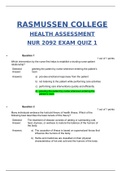NUR 2092 HEALTH ASSESSMENT quiz 2 LATEST
