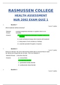 NUR 2092 HEALTH ASSESSMENT quiz 1,2,3 ALL QUIZ 2020/2021