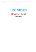 LPC Notes – Contract Law- (Distinction Grade), Latest 2020