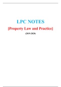 LPC Notes – Property Law and Practice - (Distinction Grade), Latest 2020