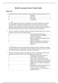NUR 2058 Health Assessment Exam 2 Study Guide- Chapter 8-18, Verified And Correct Answers,  Rasmussen college. Latest 2020