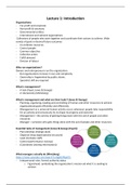 Hoorcollege aantekeningen Organization Theory (samenvatting)
