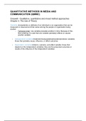 QUANTITATIVE METHODS IN MEDIA AND COMMUNICATION