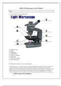 BIOS-135 Week 4 iLab: Microscope Lab Worksheet-DEVRY