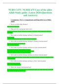 NURS C475 / NURSC475 Care of the older Adult Study guide | Latest 2020 (Questions and Answers)